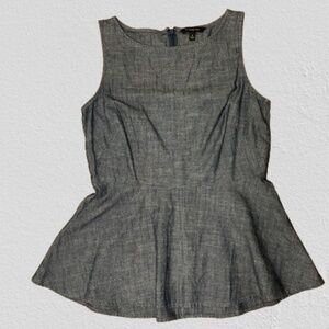 Banana Republic fitted flair gray blouse